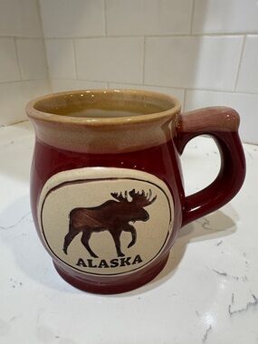 Alaska Moose Ceramic Coffee Mug - Red